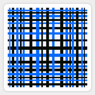 Interlocking Stripes Black White Blue Sticker